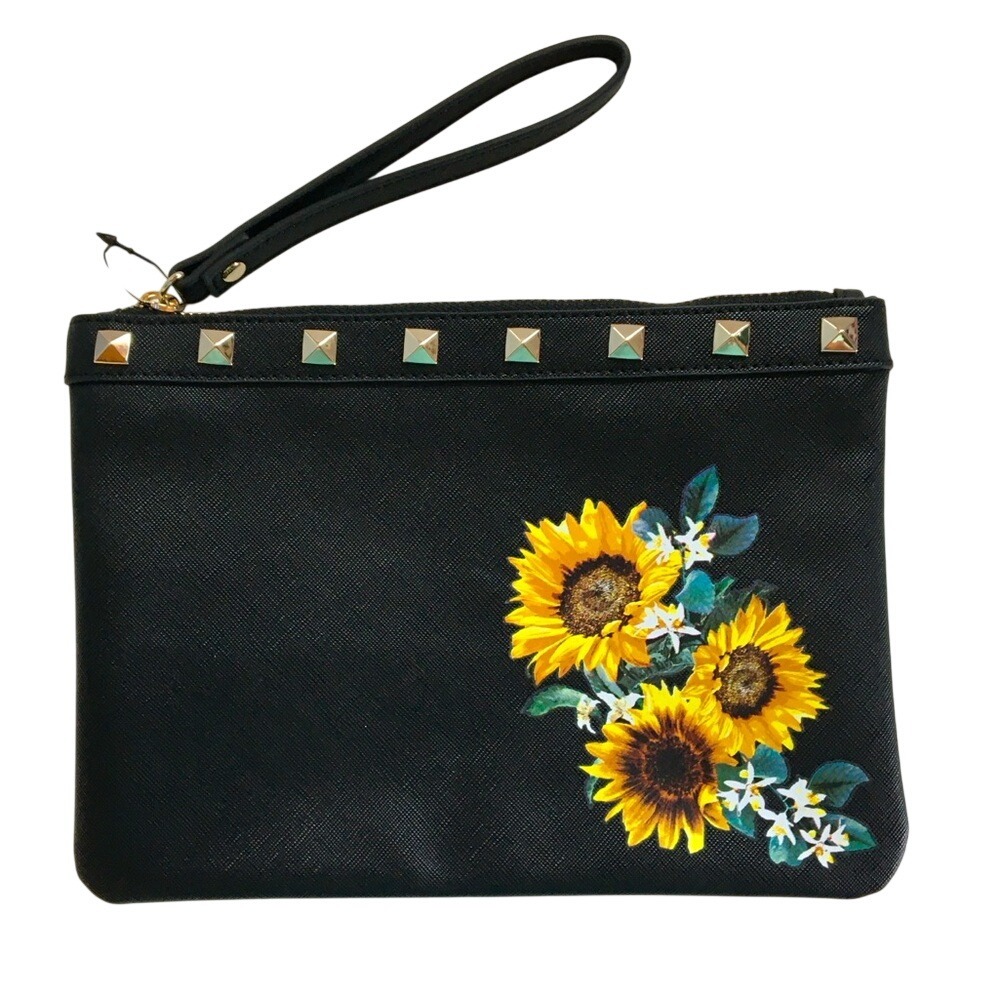 White House‎ Black Market Studded Sunflower Clutch Wristlet Purse